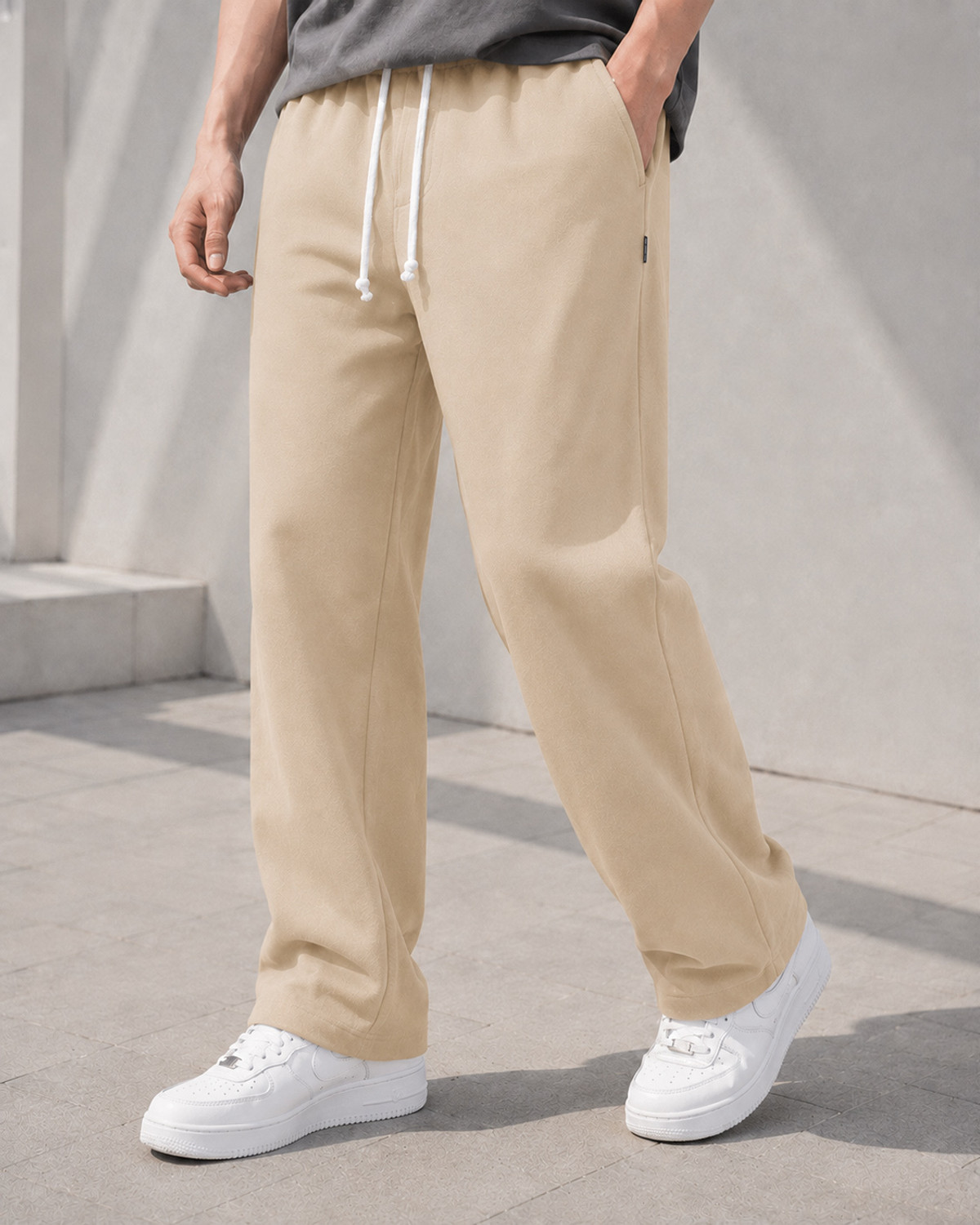 Image of METRONAUT Loose Fit Men Beige Trousers