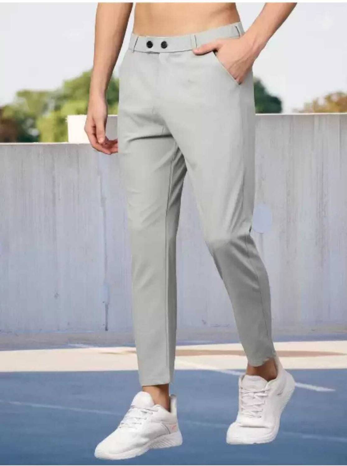 Apmtraders Slim Fit Men Grey Trousers Pack of 2 - Image 4