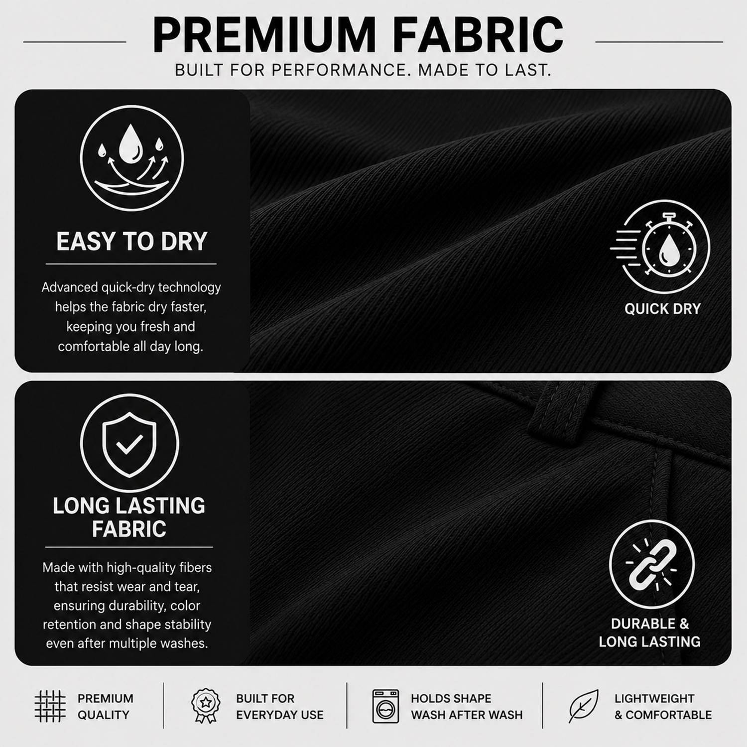 Shettys Regular Fit Men Black Trousers - Image 4
