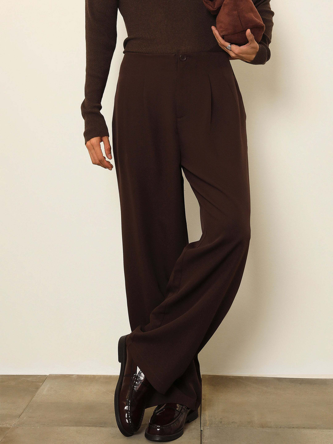 Image of MASCLN SASSAFRAS Relaxed Men Brown Trousers