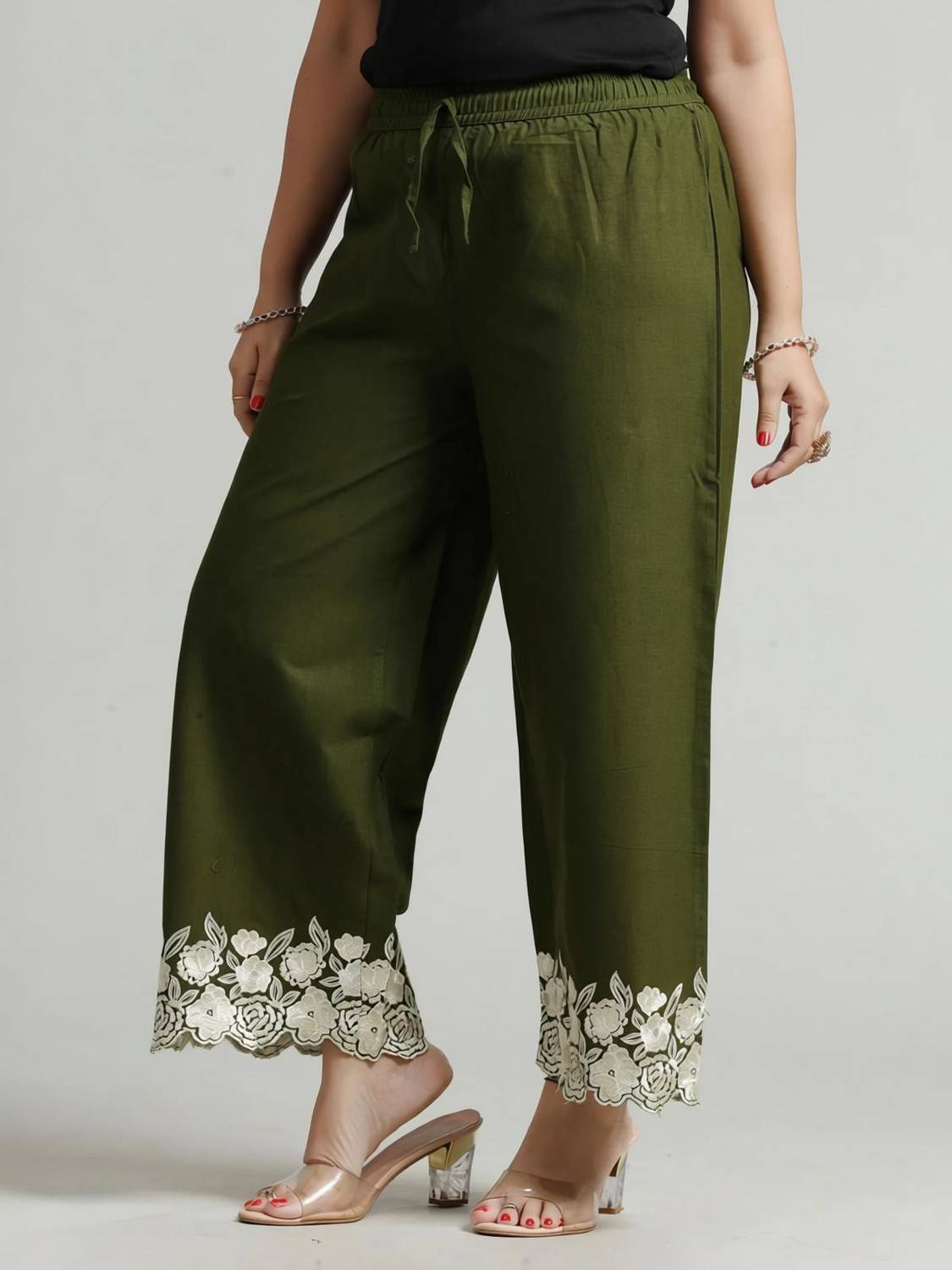 AISHA ENTERPRISES Comfort Fit Women Green Trousers