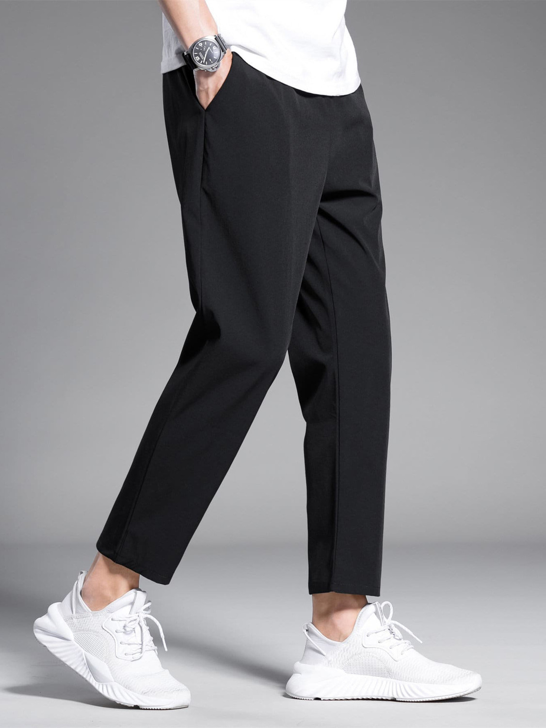 Image of Rawlane Regular Fit Men Black Trousers