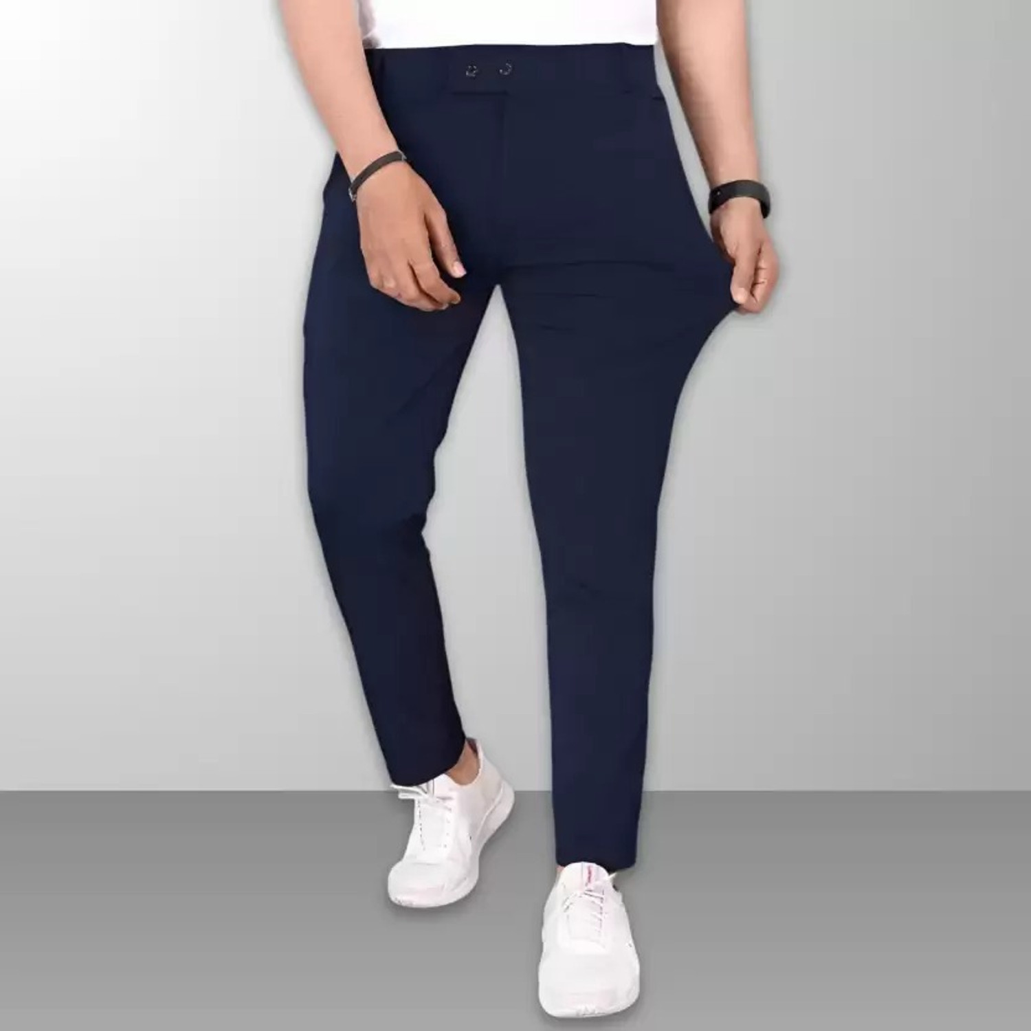 Image of Achalnath Enterprises Regular Fit Men Black, Blue, Grey Trousers