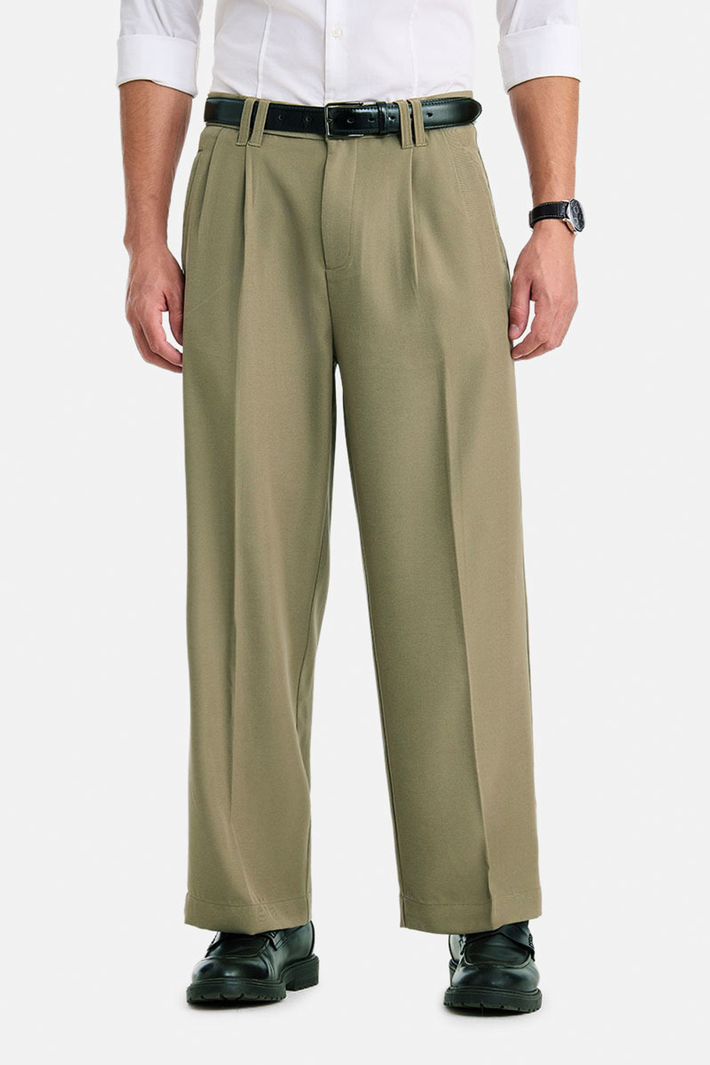 Snitch Loose Fit Men Green Trousers
