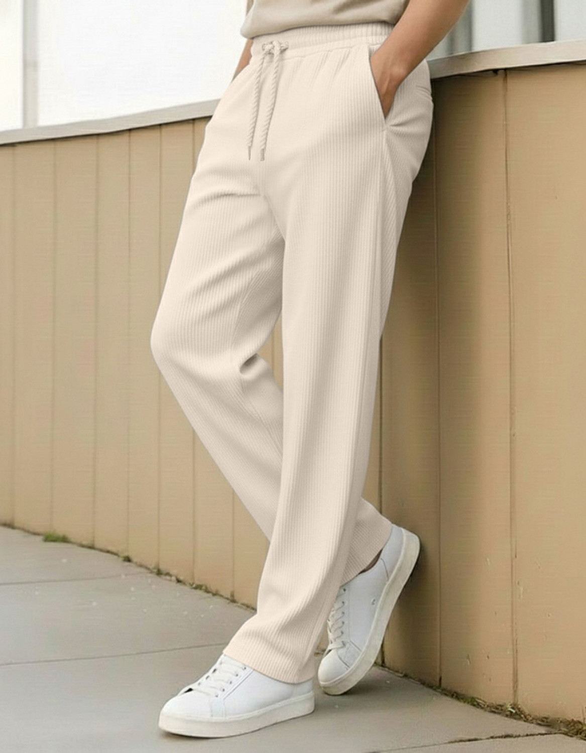 Image of METRONAUT Regular Fit Men White Trousers