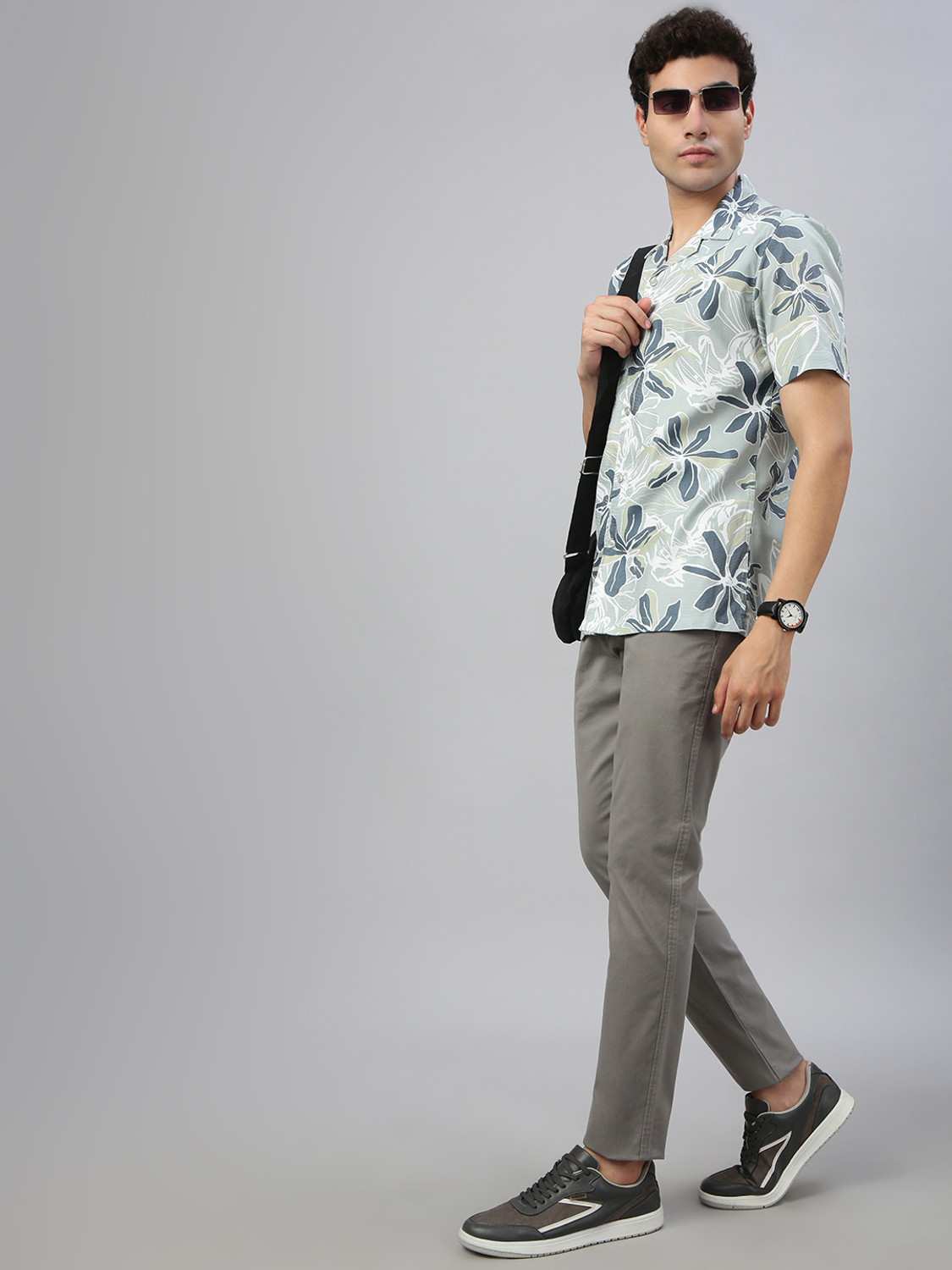 Image of Classic Polo Slim Fit Men Grey Trousers