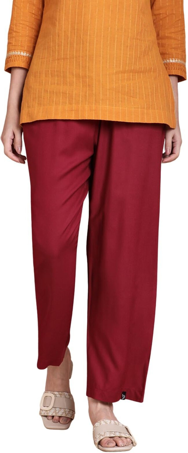 Image of TWIN BIRDS Relaxed Women Maroon Trousers