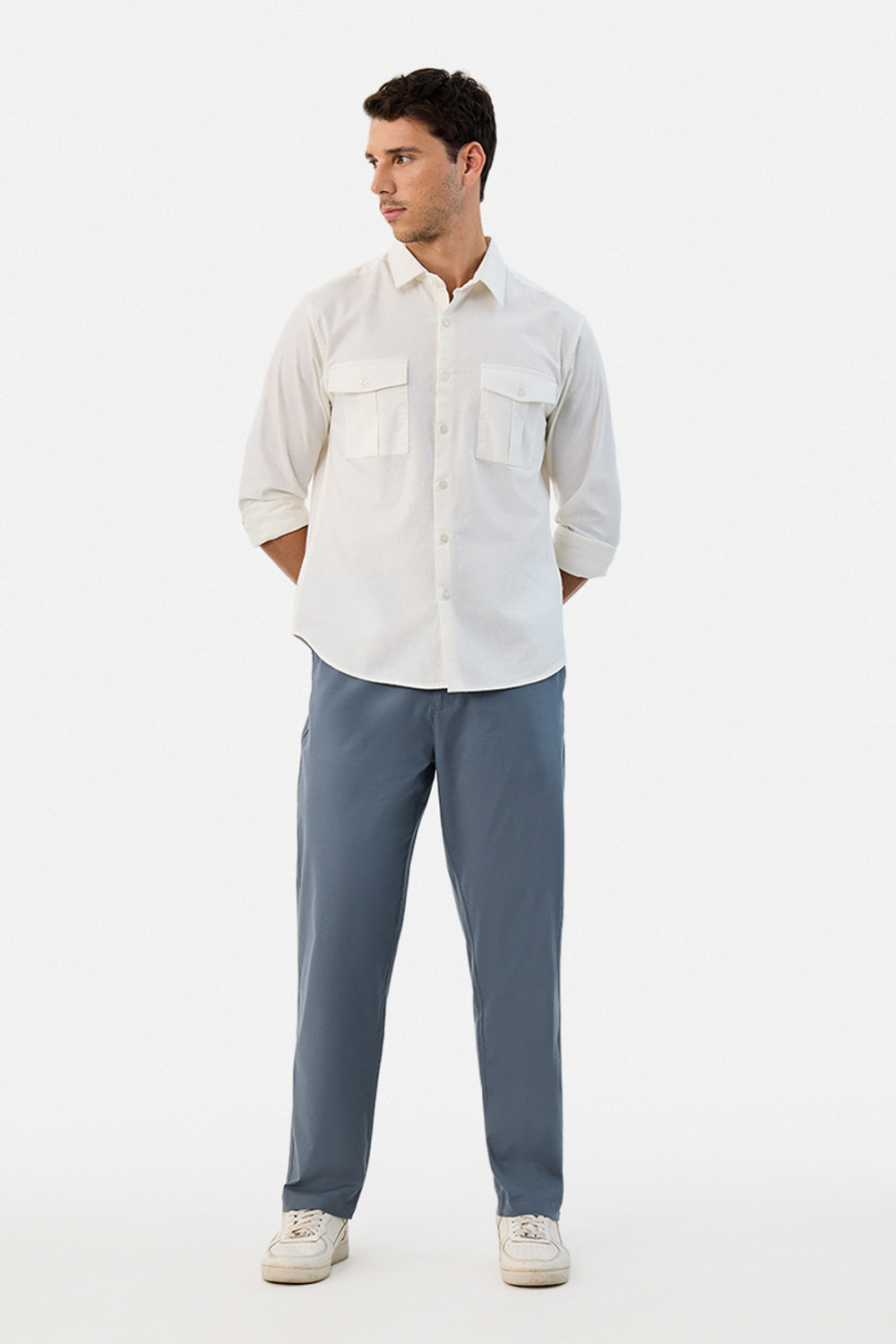 Image of Snitch Loose Fit Men Blue Trousers