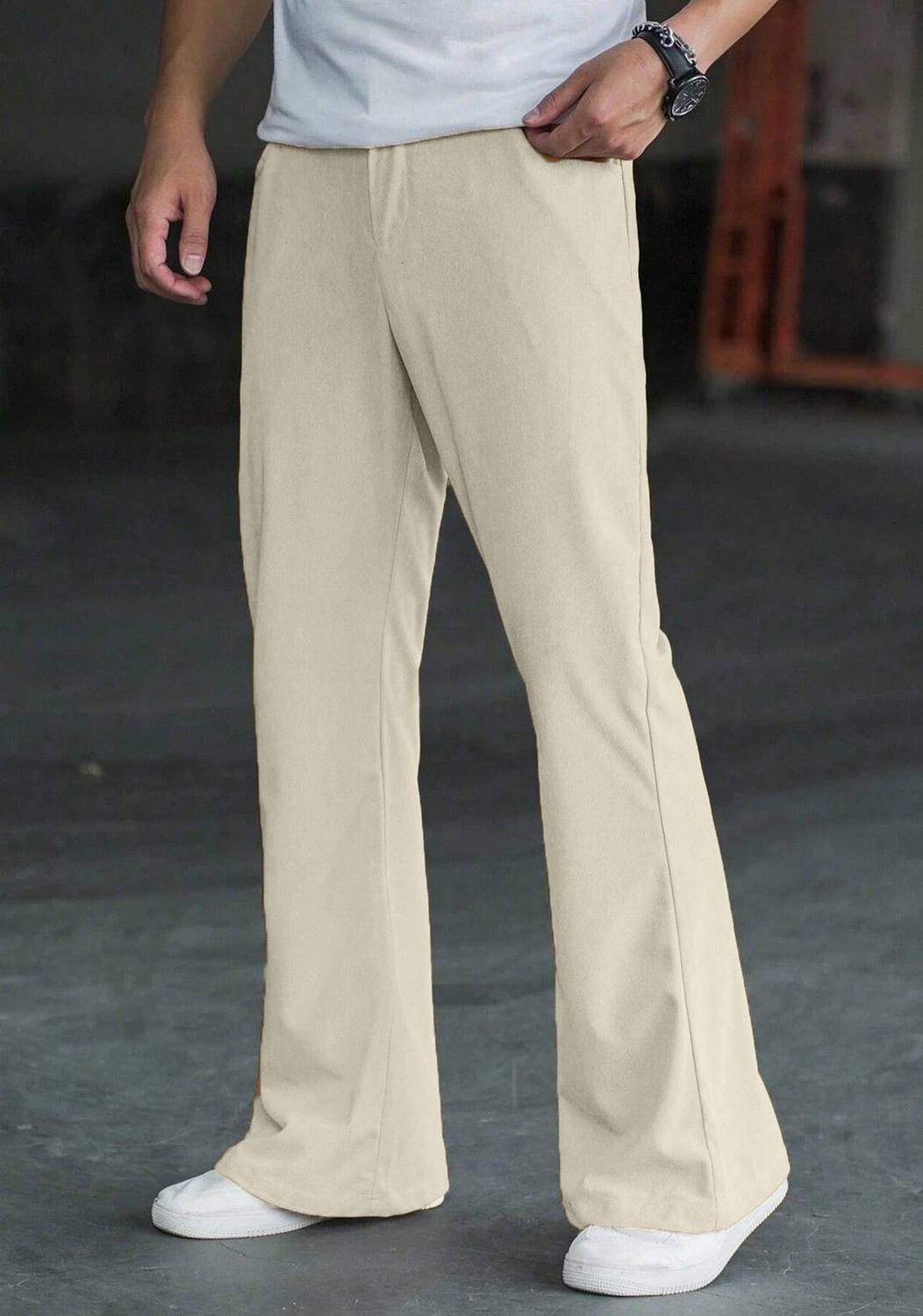 Plus91 Loose Fit Men Beige Trousers - Image 3