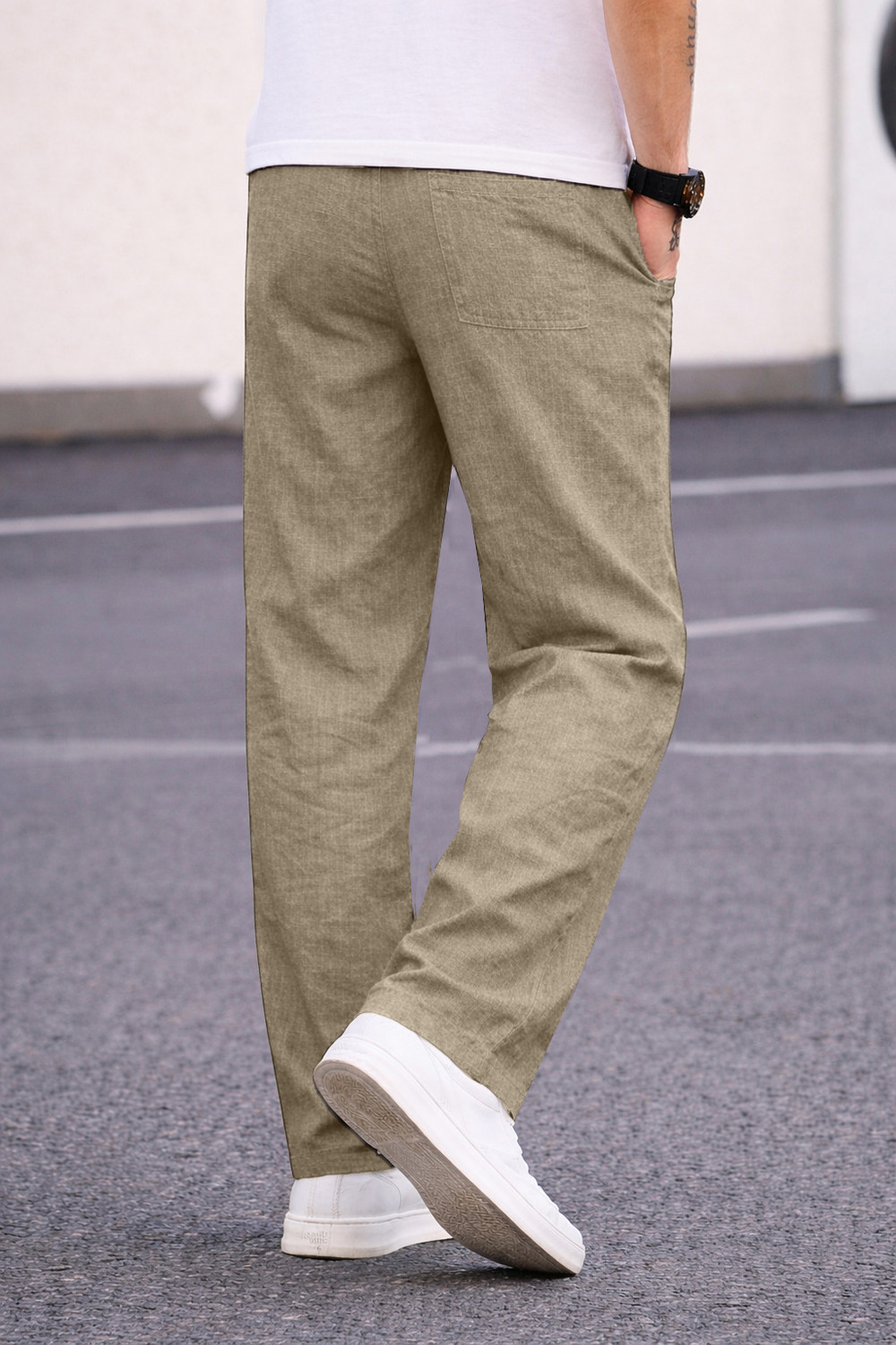 Image of Plus91 Relaxed Men Brown Trousers