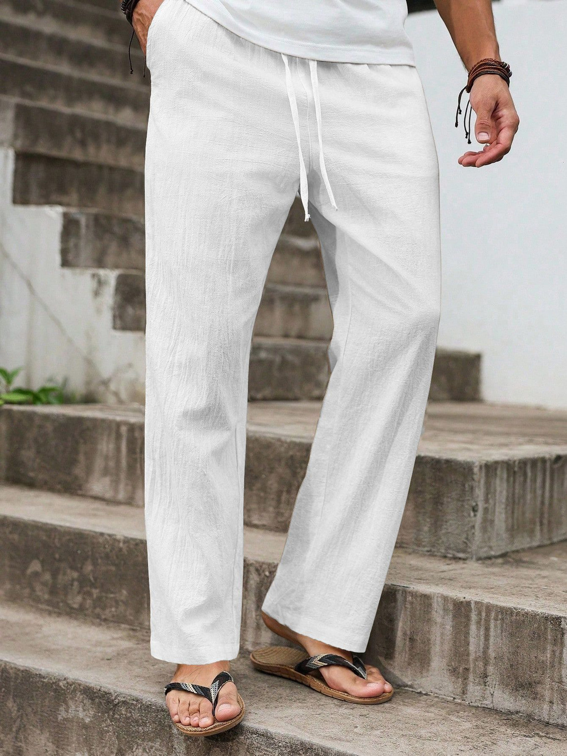 Image of METRONAUT Regular Fit Men White Trousers