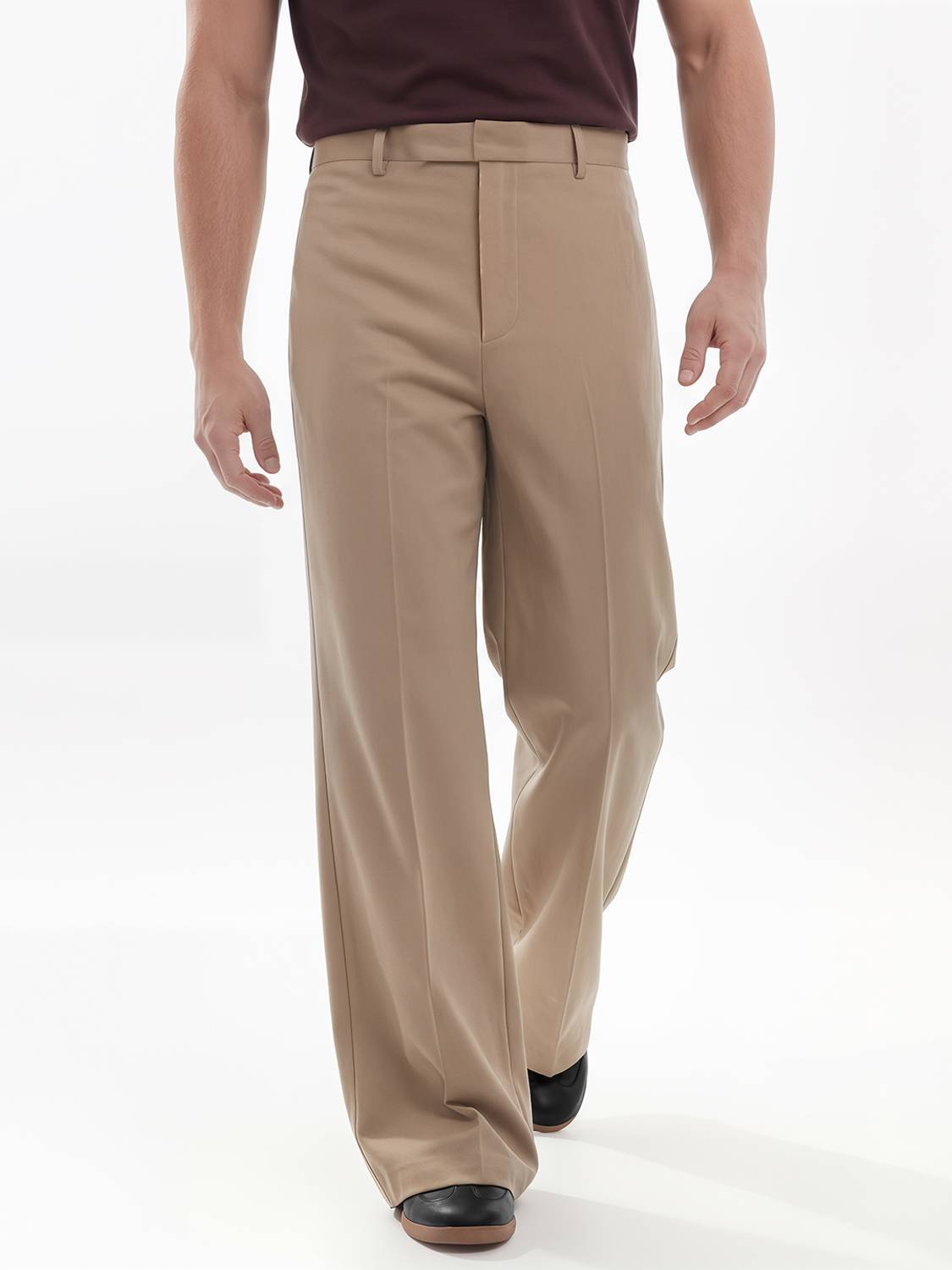 FUGAZEE Relaxed Men Beige Trousers