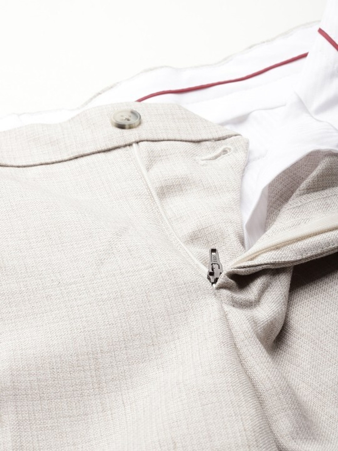 Image of Raymond Slim Fit Men Grey Trousers