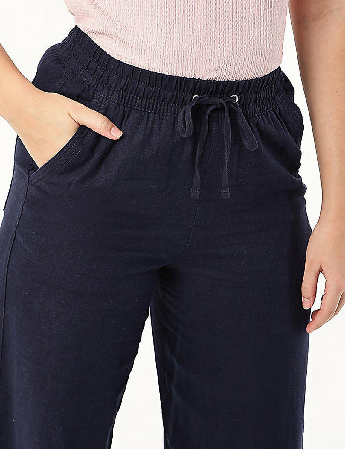 Image of MARKS & SPENCER Regular Fit Women Blue Trousers