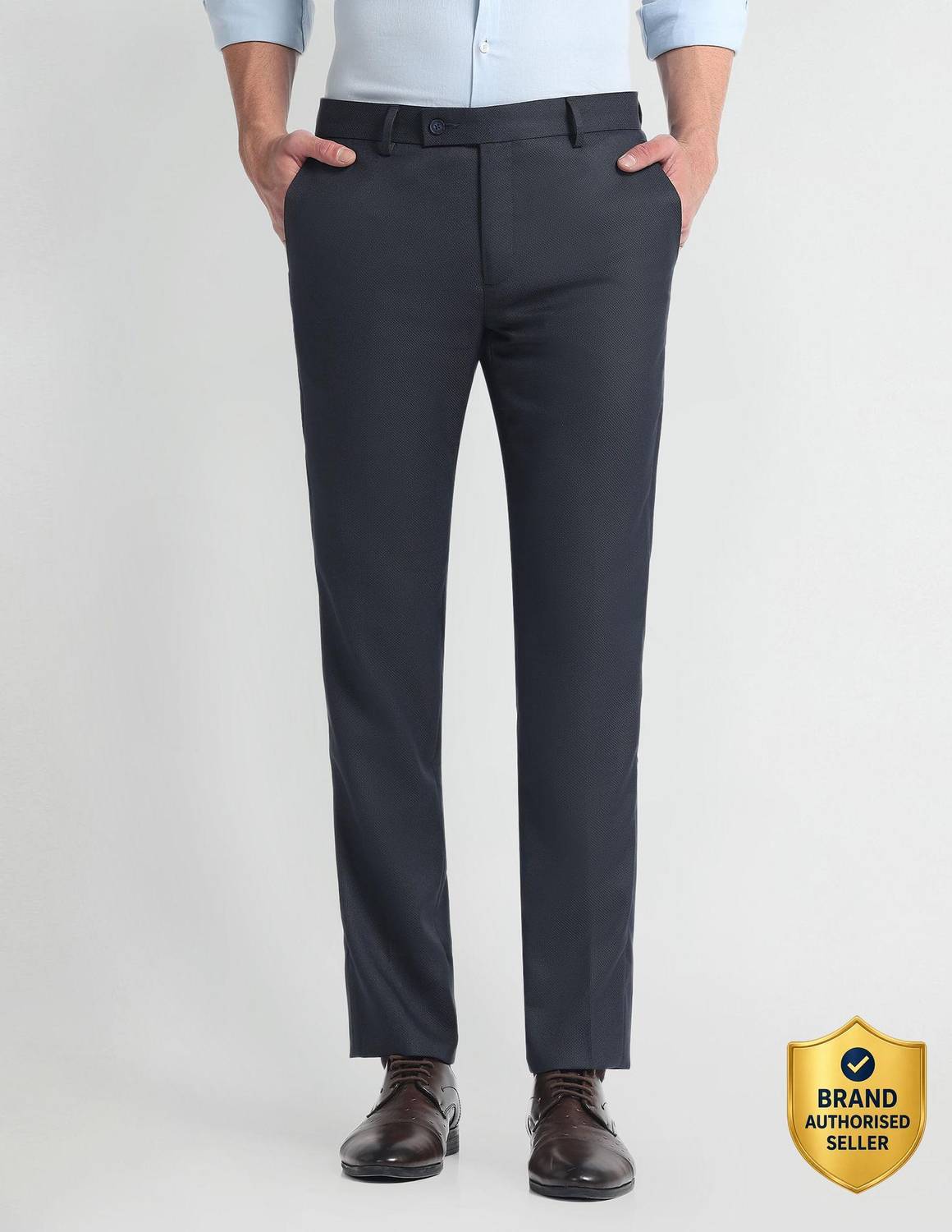 ARROW Regular Fit Men Blue Trousers