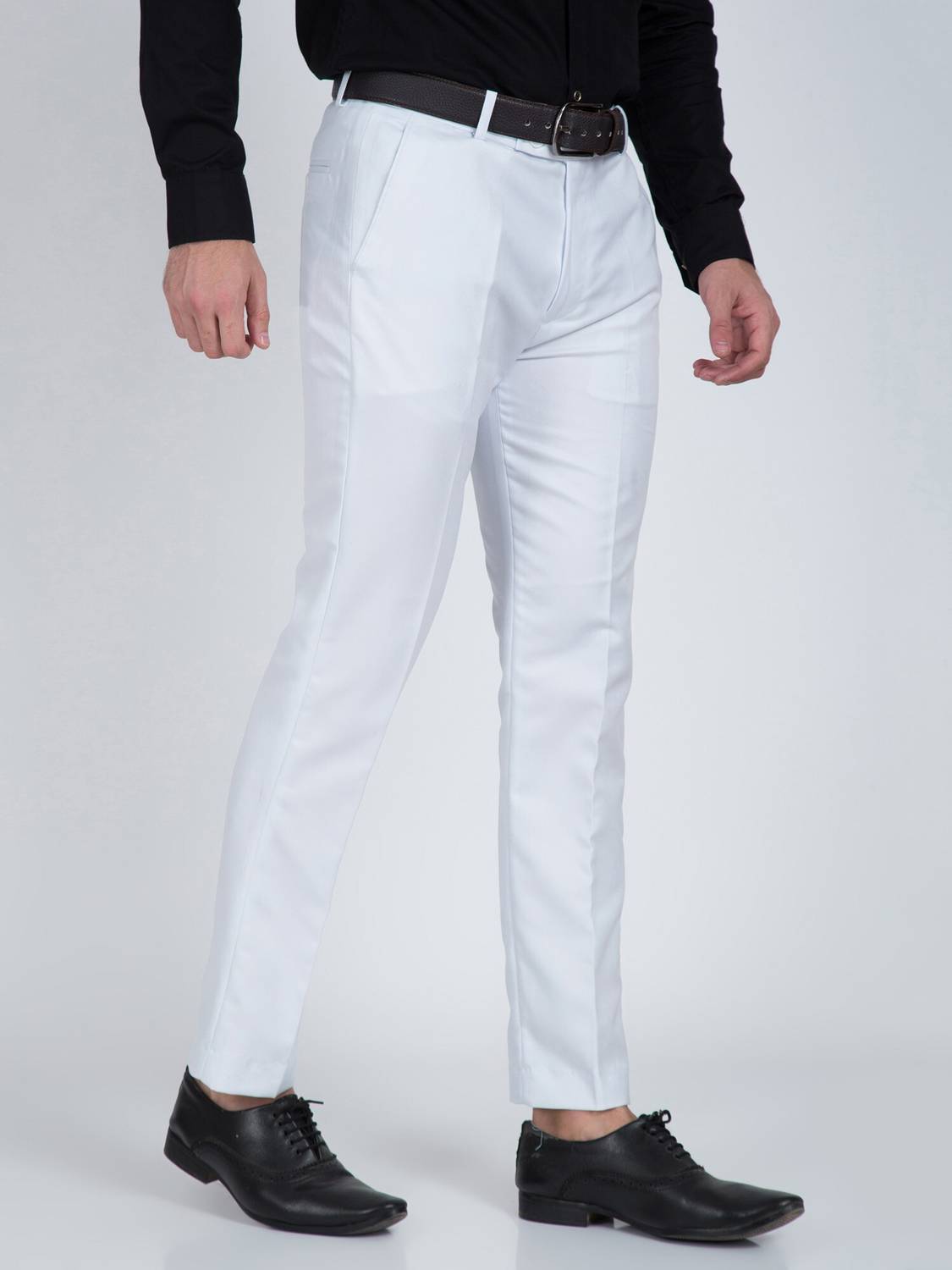 CYPHUS Regular Fit Men White Trousers - Image 4