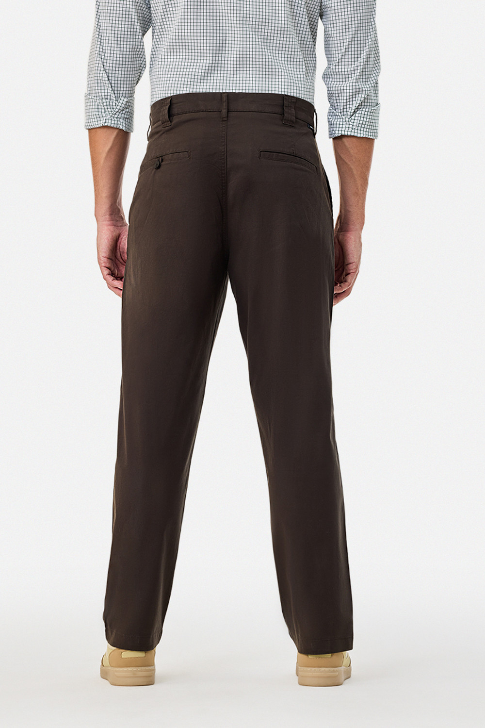 Image of Snitch Straight Fit Men Brown Trousers