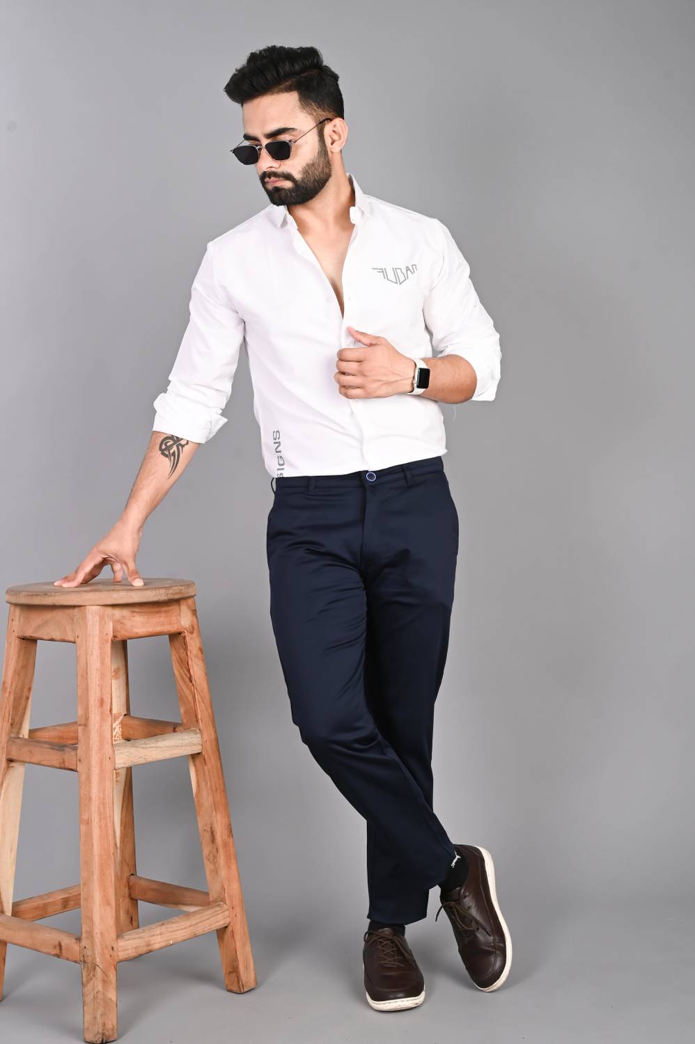 FUBAR Slim Fit Blue Trousers - Image 5