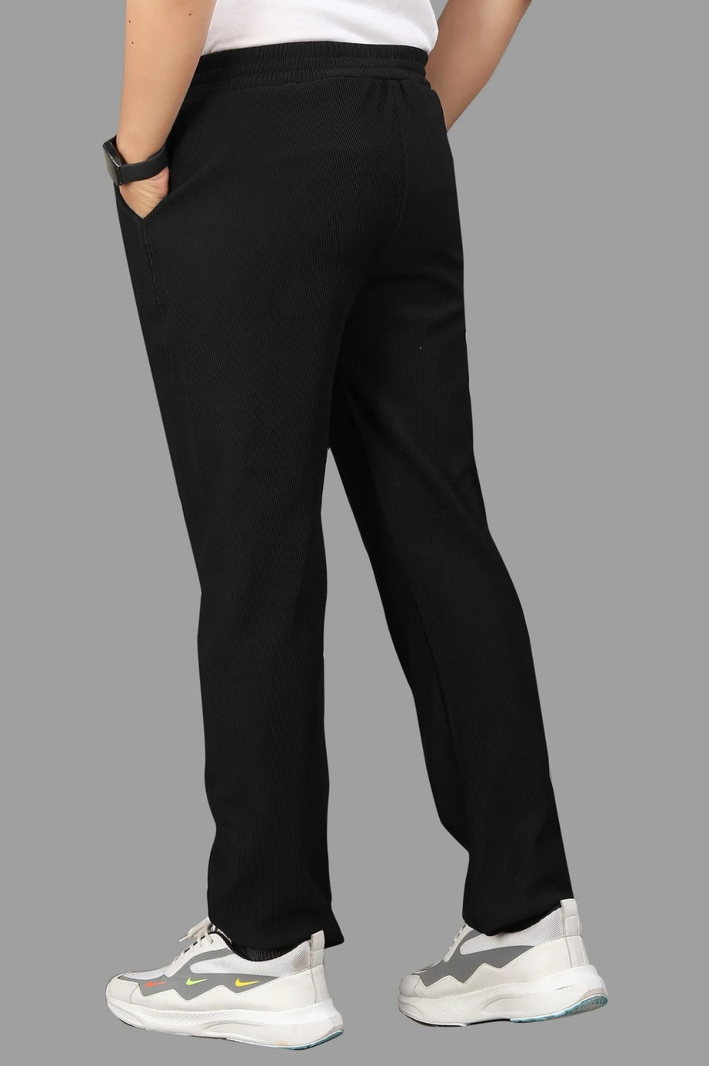 Image of COMBRAIDED Loose Fit Men Black Trousers
