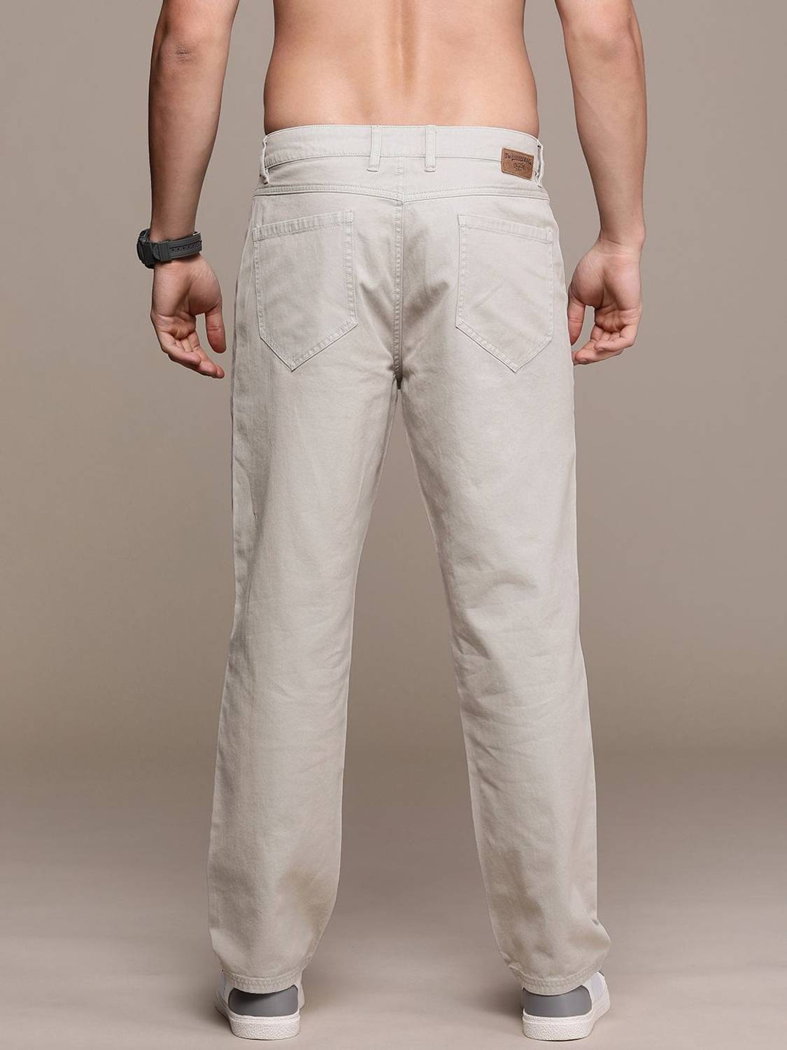 Roadster Men White Regular Fit Trousers - Image 3