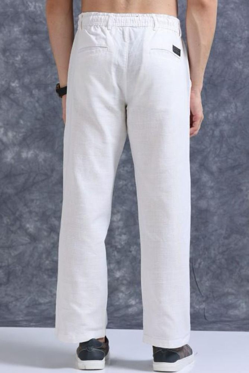 Image of M Q Denim Regular Fit Men White Trousers