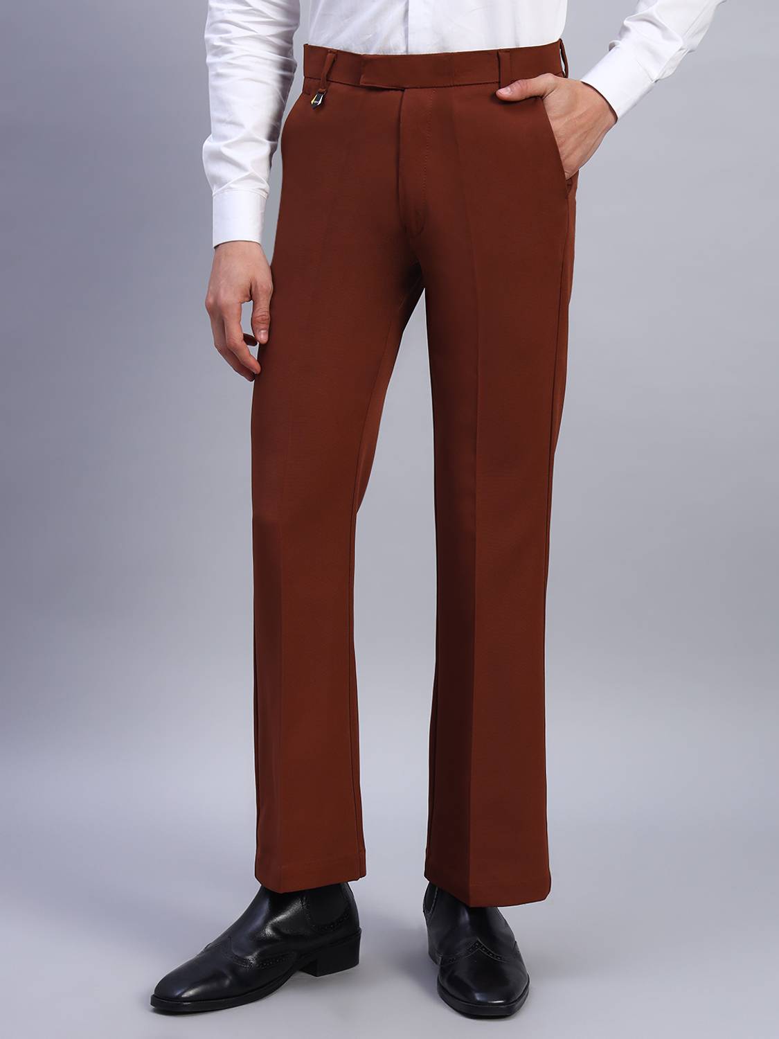 AXNIS Comfort Fit Men Orange Trousers