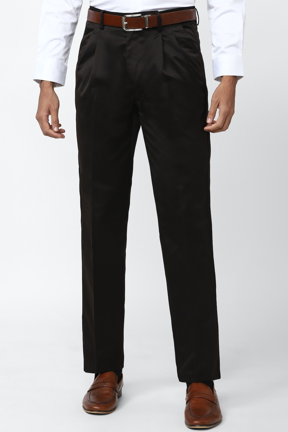 Image of PETER ENGLAND Regular Fit Men Black Trousers