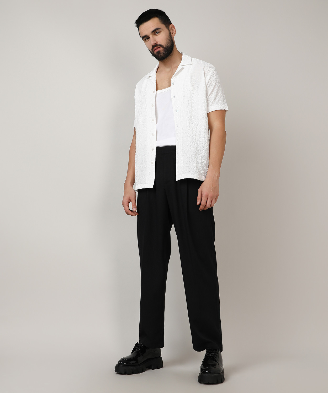 Image of CAMPUS SUTRA Regular Fit Men Black Trousers