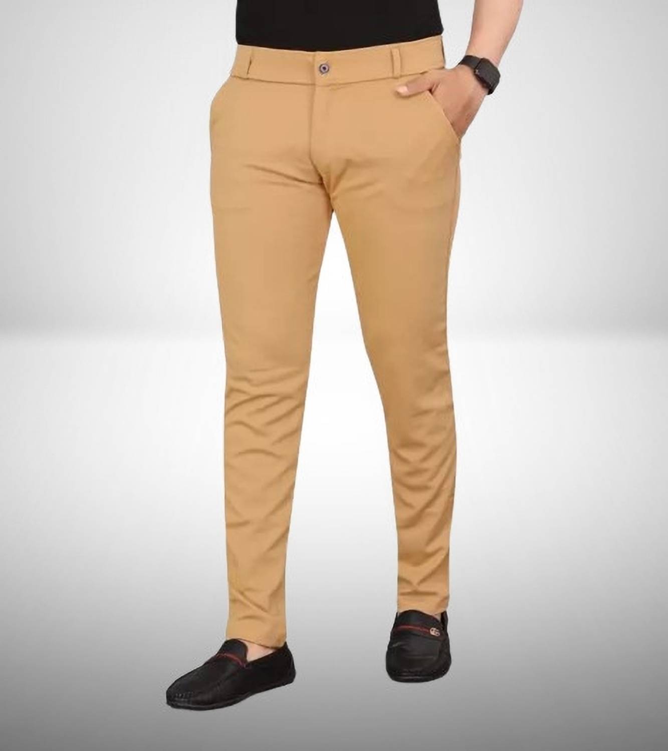 Alvindesigner Slim Fit Men Khaki Trousers