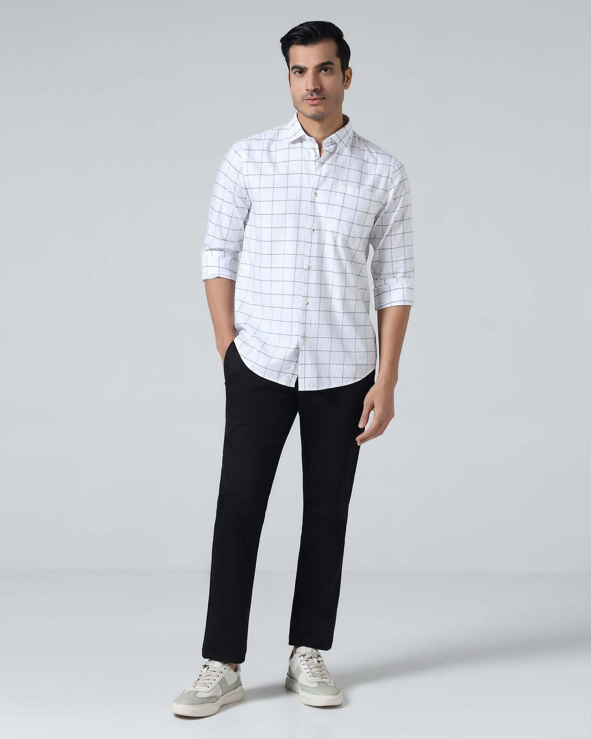 Image of Blackberrys Regular Fit Men Black Trousers