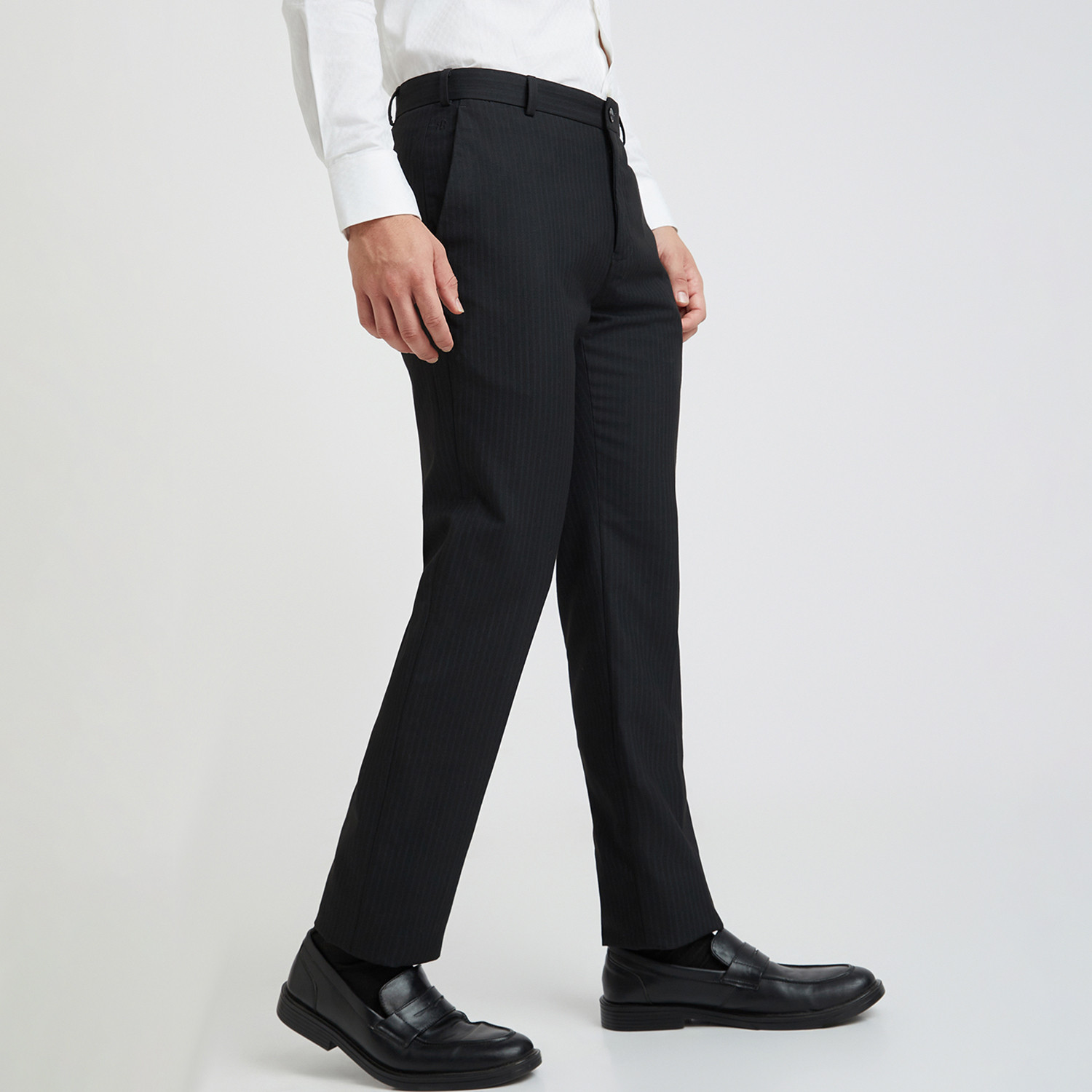 Image of Raymond Slim Fit Men Black Trousers