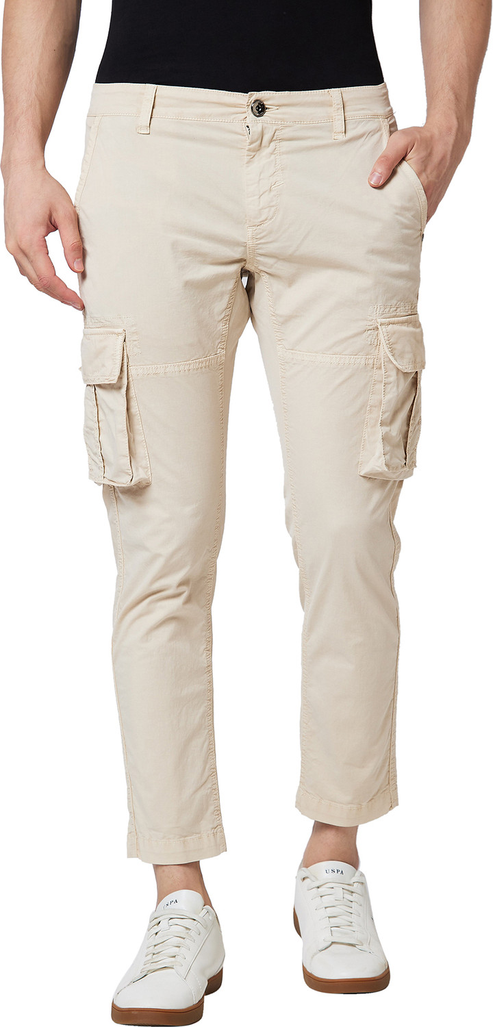Image of Spykar Men Beige Trousers
