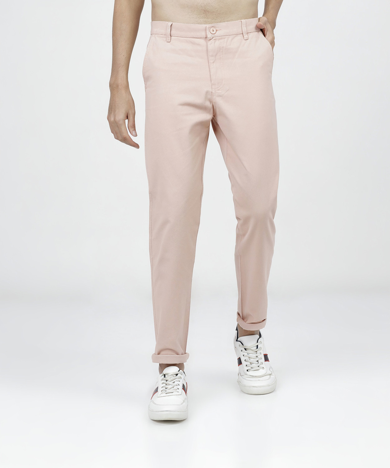 Image of KETCH Slim Fit Men Pink Trousers