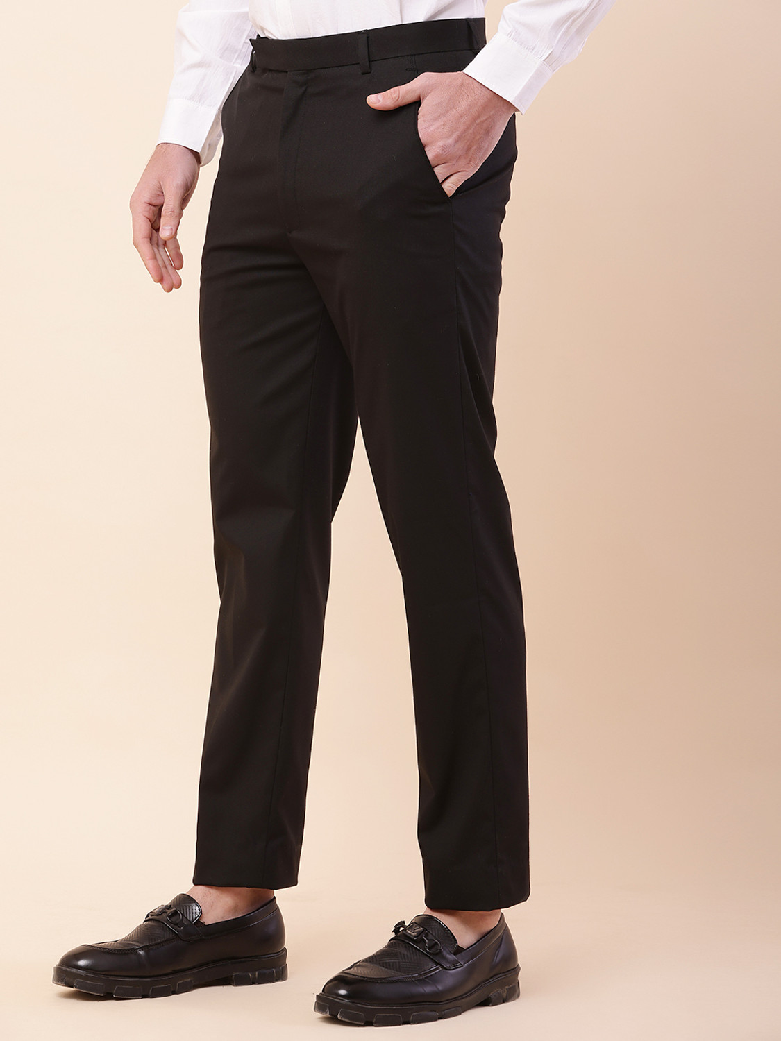 Image of JACKMA PANTS Regular Fit Men Black, Brown Trousers