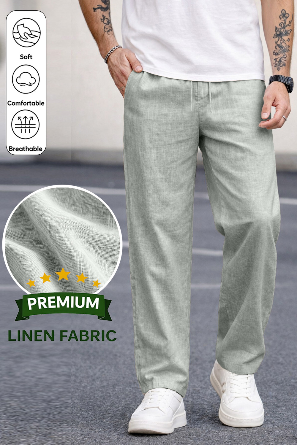 Image of MOTREX Slim Fit Men Grey Trousers