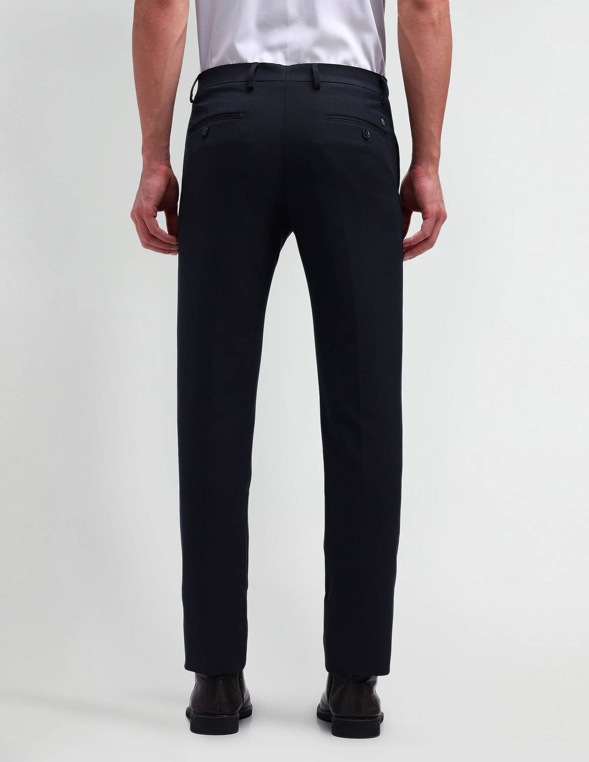 ARROW Slim Fit Men Blue Trousers - Image 5