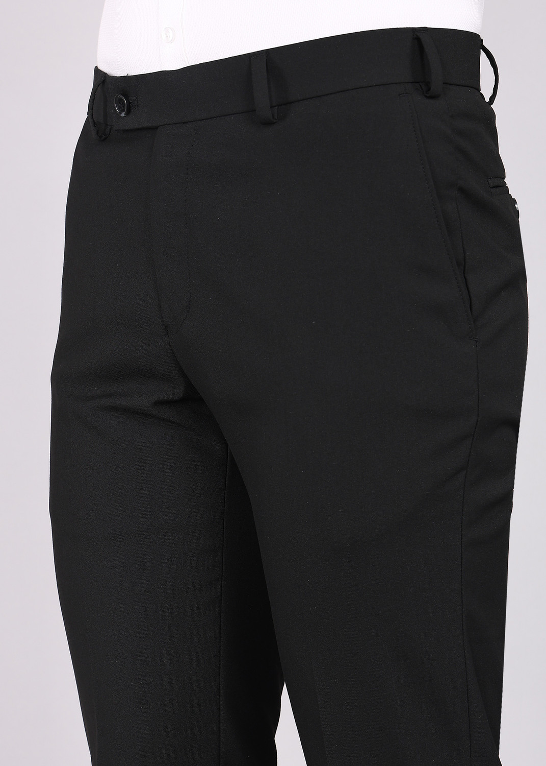 Image of Raymond Slim Fit Men Black Trousers