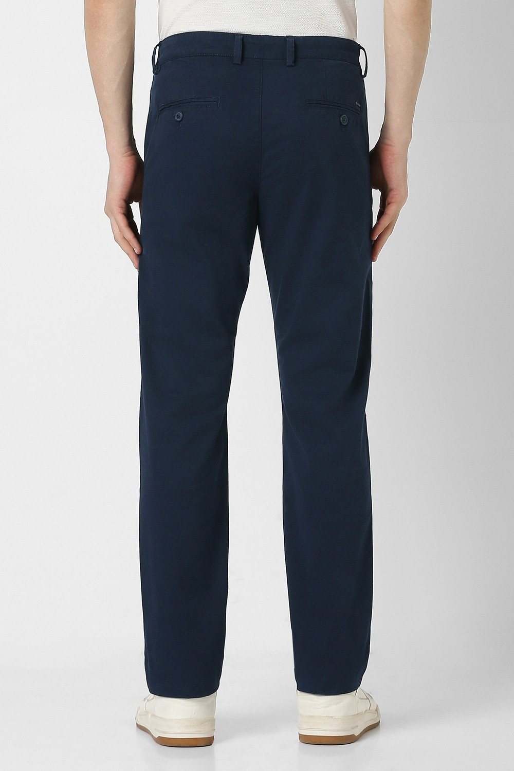 Image of PETER ENGLAND Slim Fit Men Dark Blue Trousers