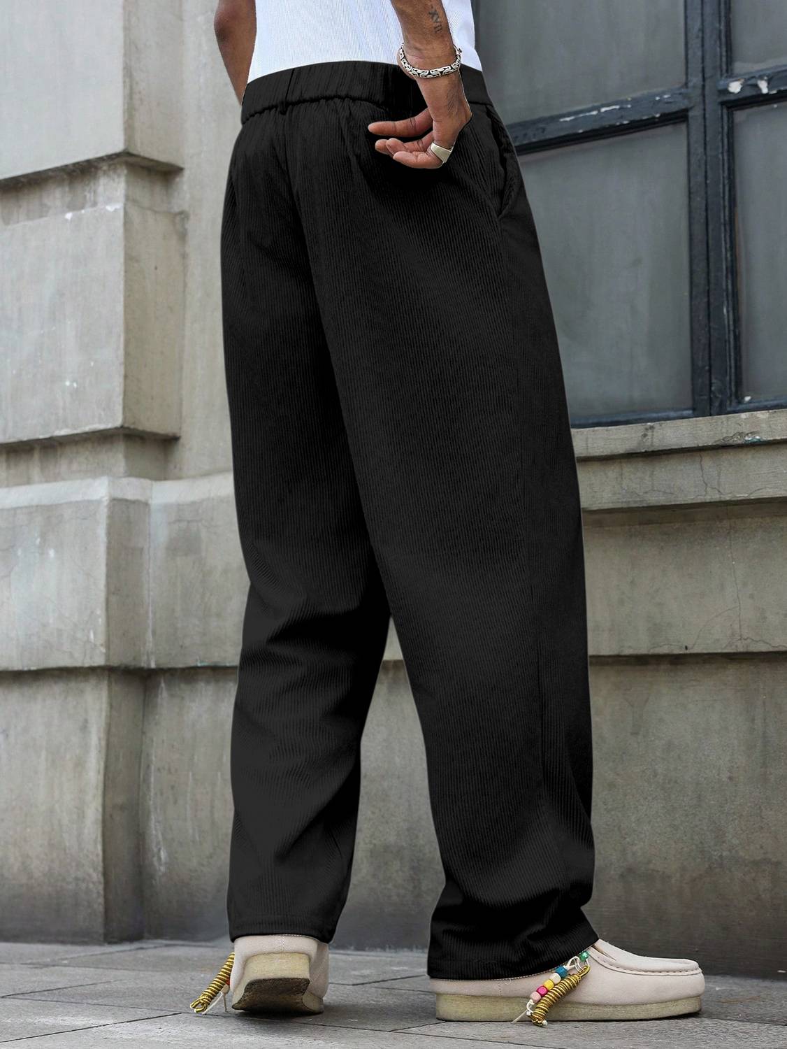 Rajovati Black Regular Fit Men Trousers - Image 3