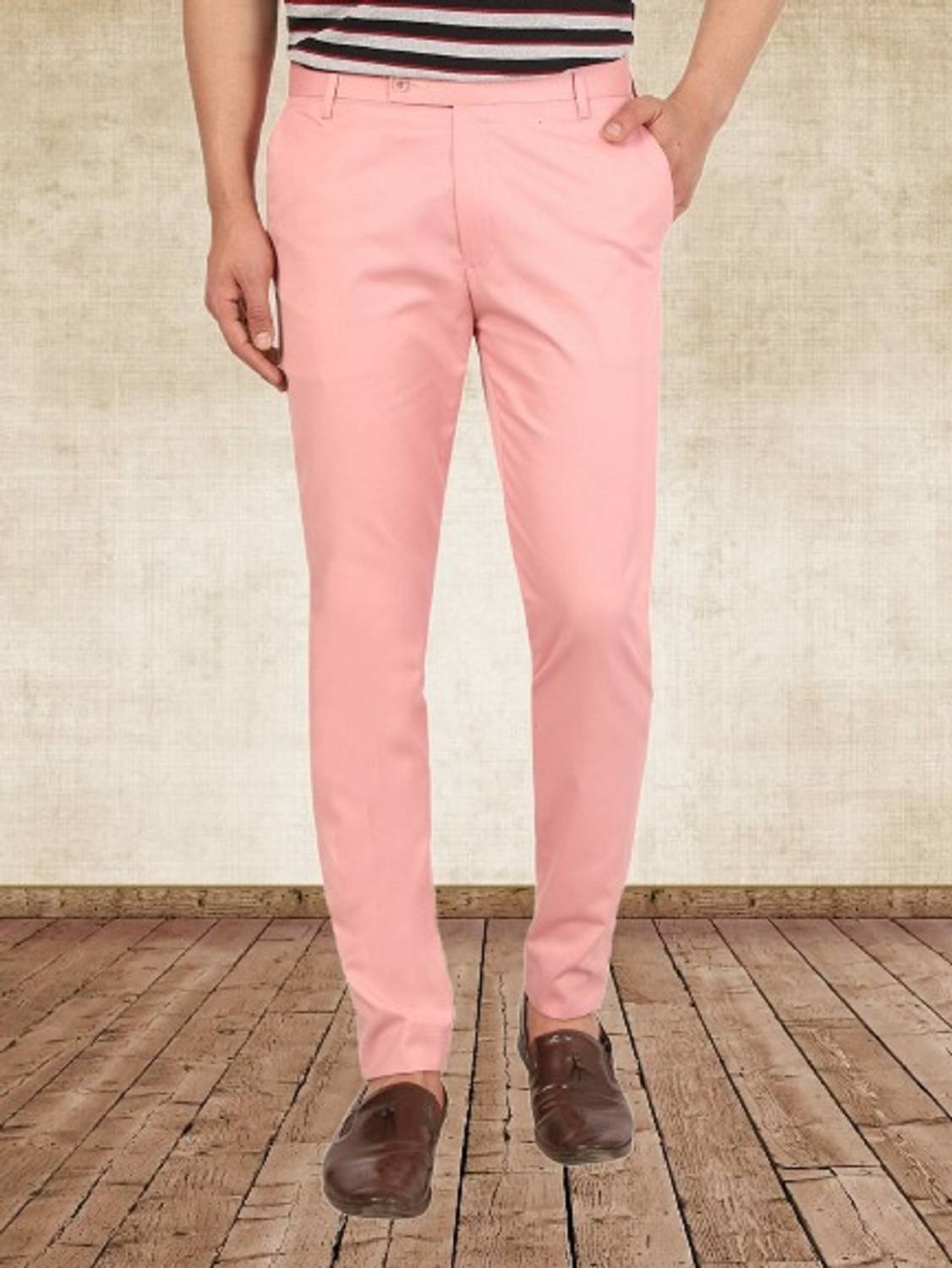 AD & AV Regular Fit Men Pink Trousers