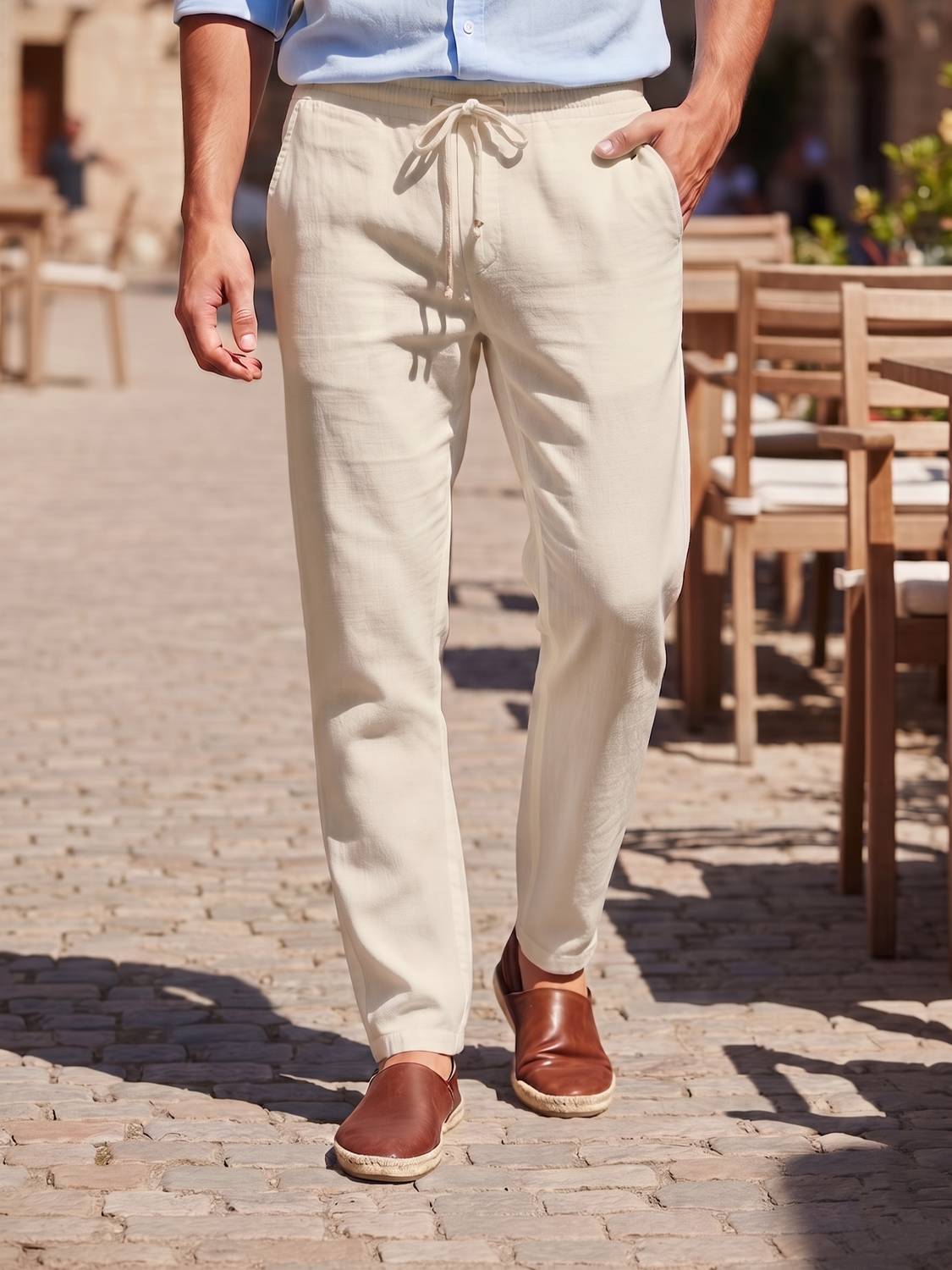 ALLFALAH Regular Fit Men Beige Trousers