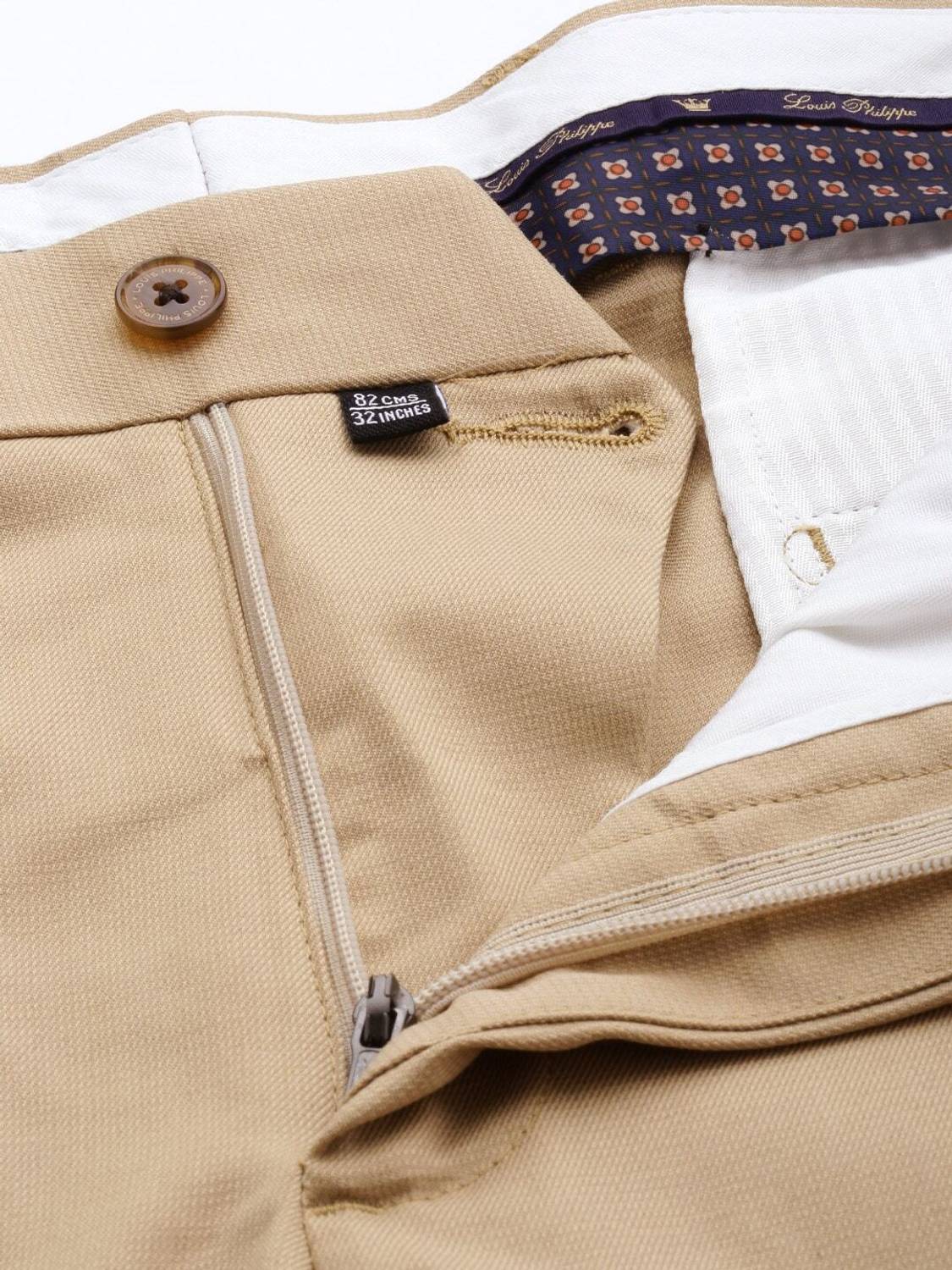 Louis Philippe Slim Fit Beige Trousers - Image 4