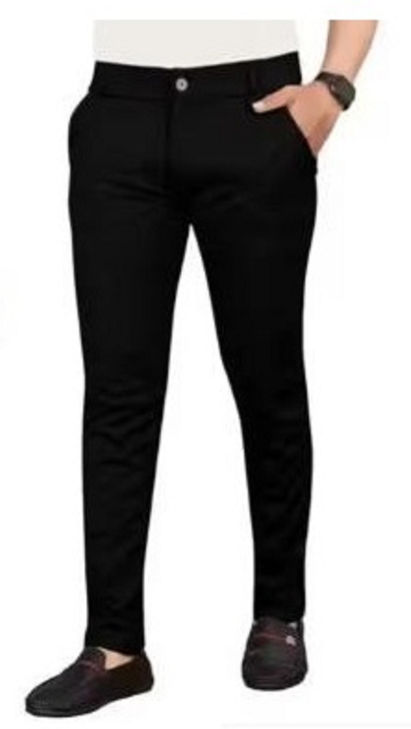 Image of AP CLOTHING Slim Fit Men Black Trousers