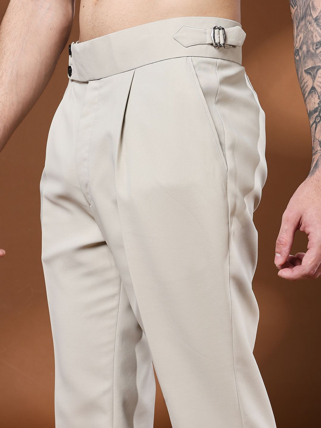 Image of VIVA TRENDZ Regular Fit Men Beige Trousers