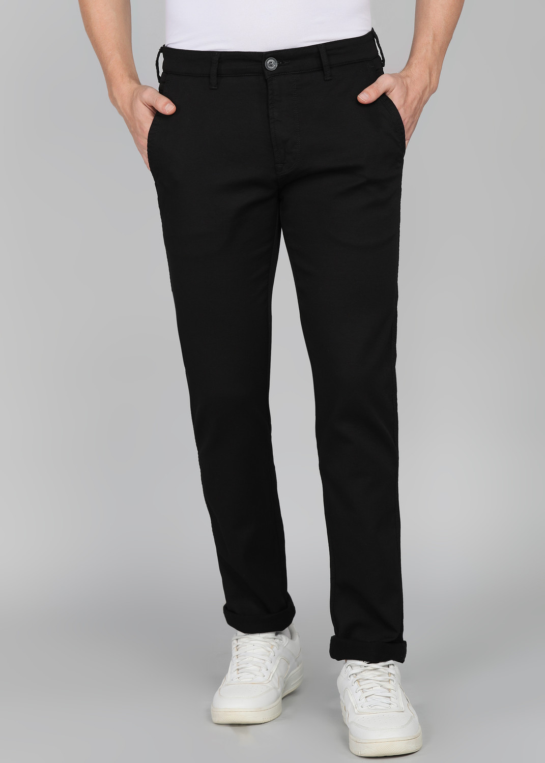 Image of INTEGRITI Slim Fit Men Black Trousers