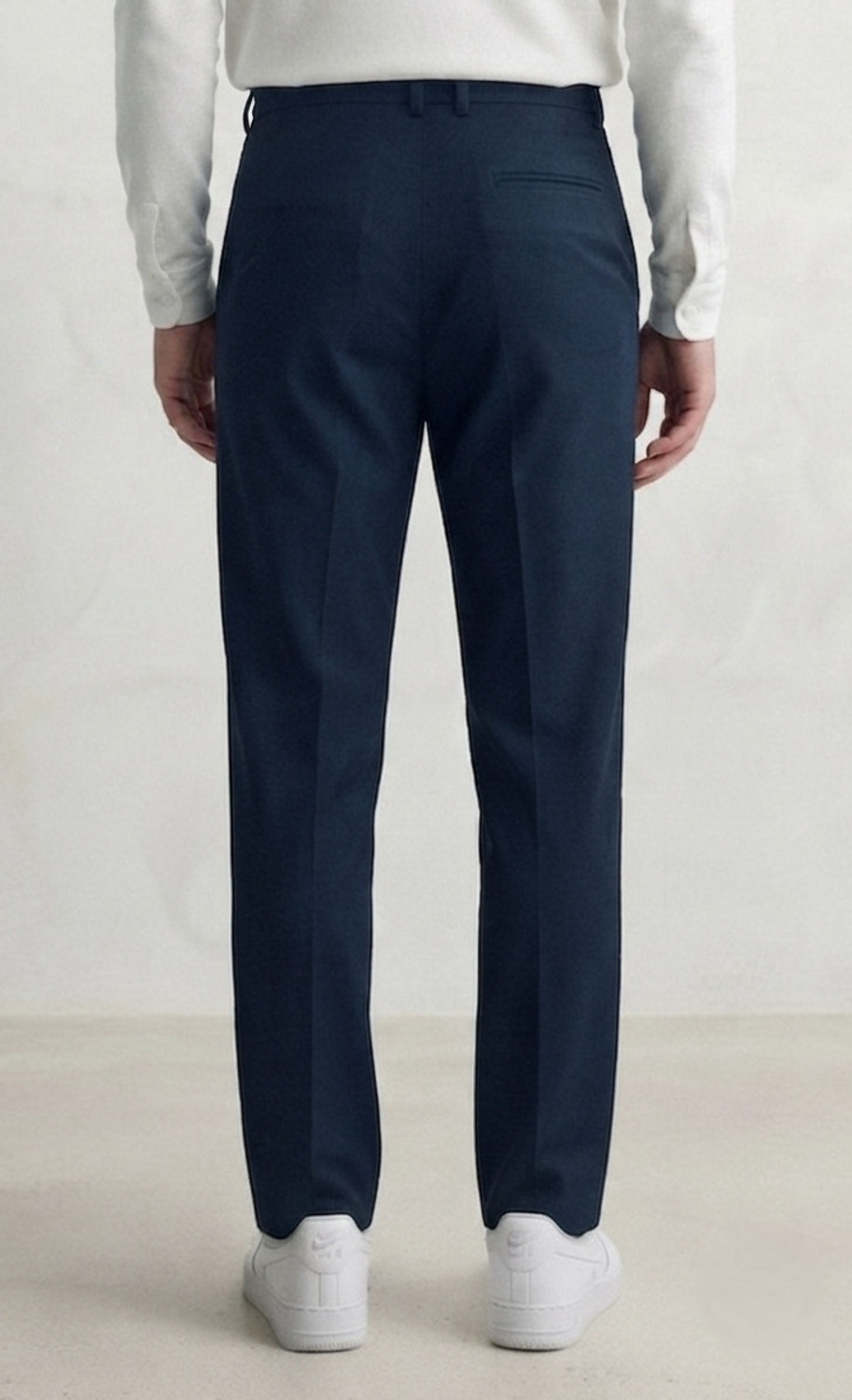 Image of INDICLUB Loose Fit Men Dark Blue Trousers