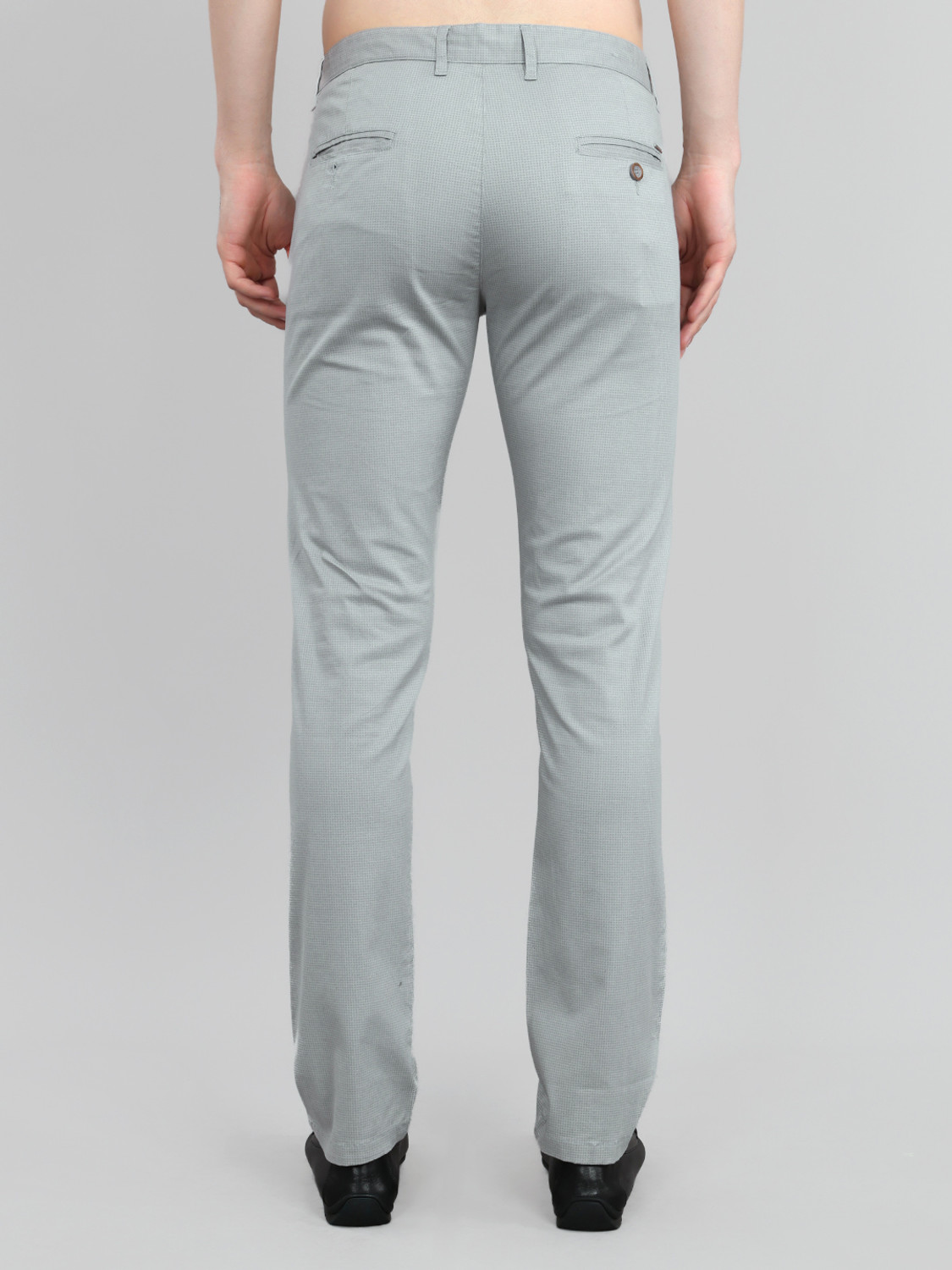 Image of MONTE CARLO Slim Fit Men Grey Trousers