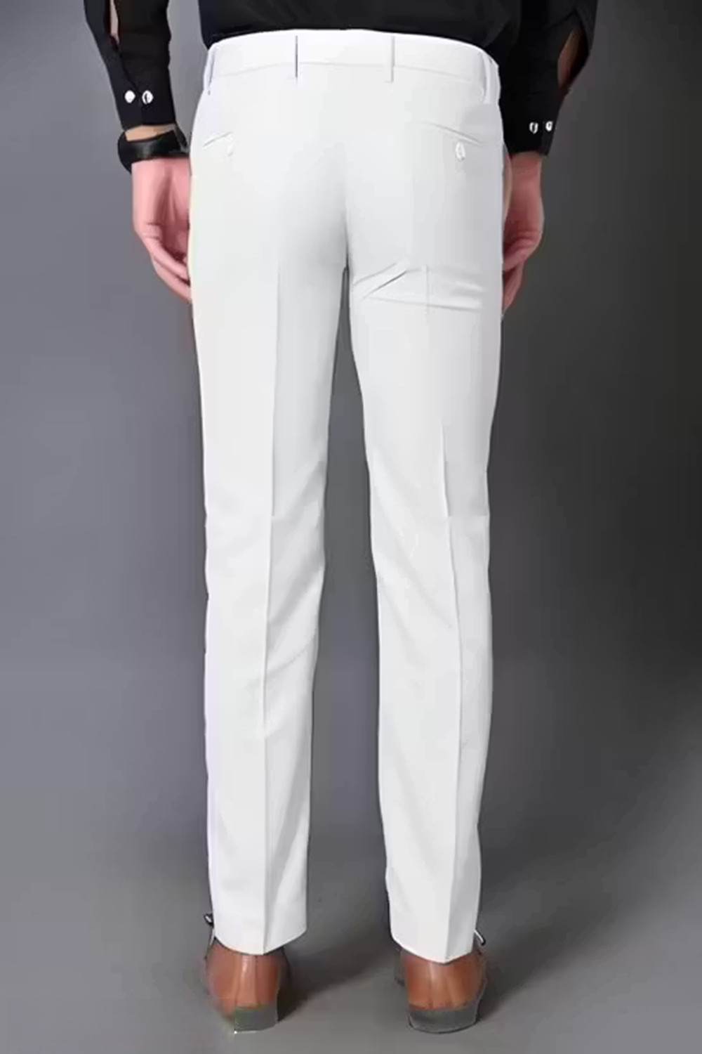 Image of BRDFASHION Slim Fit Men White Trousers