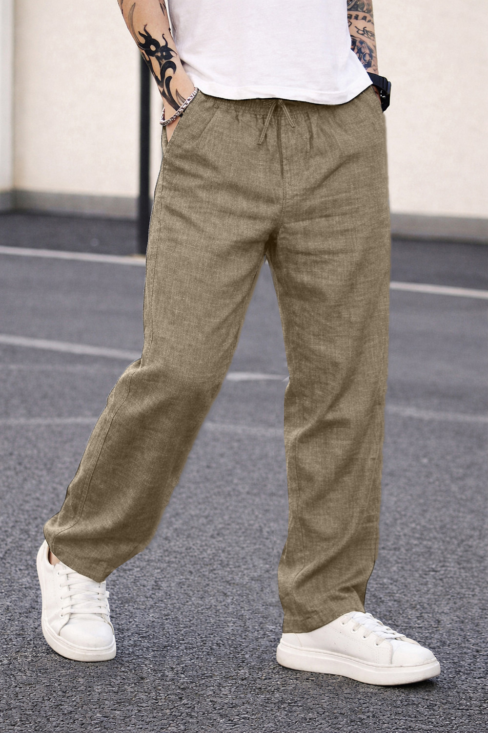 Image of Plus91 Relaxed Men Brown Trousers