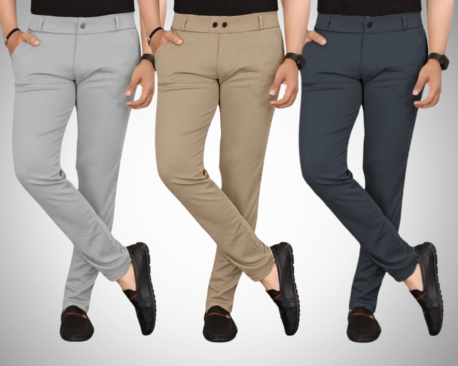 Image of Chartou Regular Fit Men Multicolor Trousers